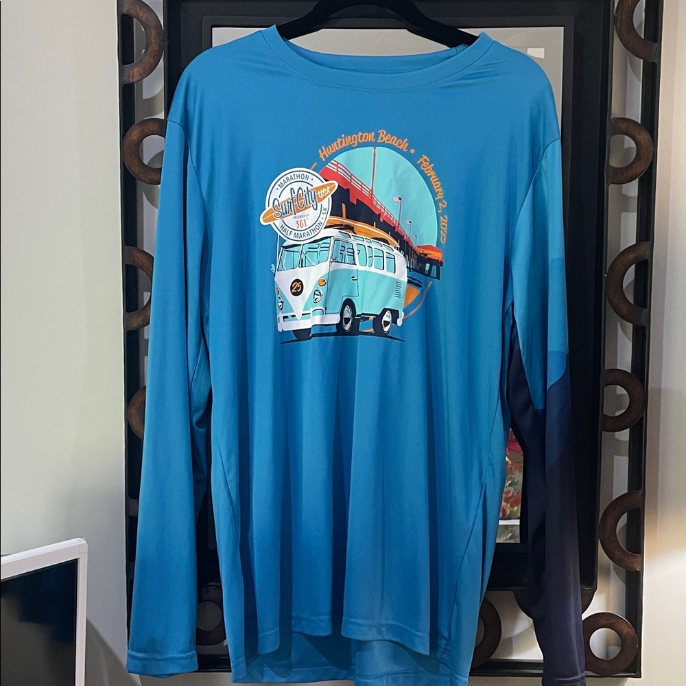 Always Advancing Brand Blue Graphic Long Sleeve Tee